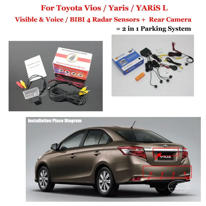 Liislee BIBI Alarm Parking System For Toyota Vios Yaris YARiS L Rear View font b Camera