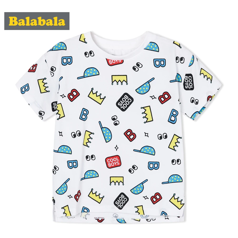 Balabala 2018 летняя детская одежда для мальчиков рубашка футболка с принтом enfant