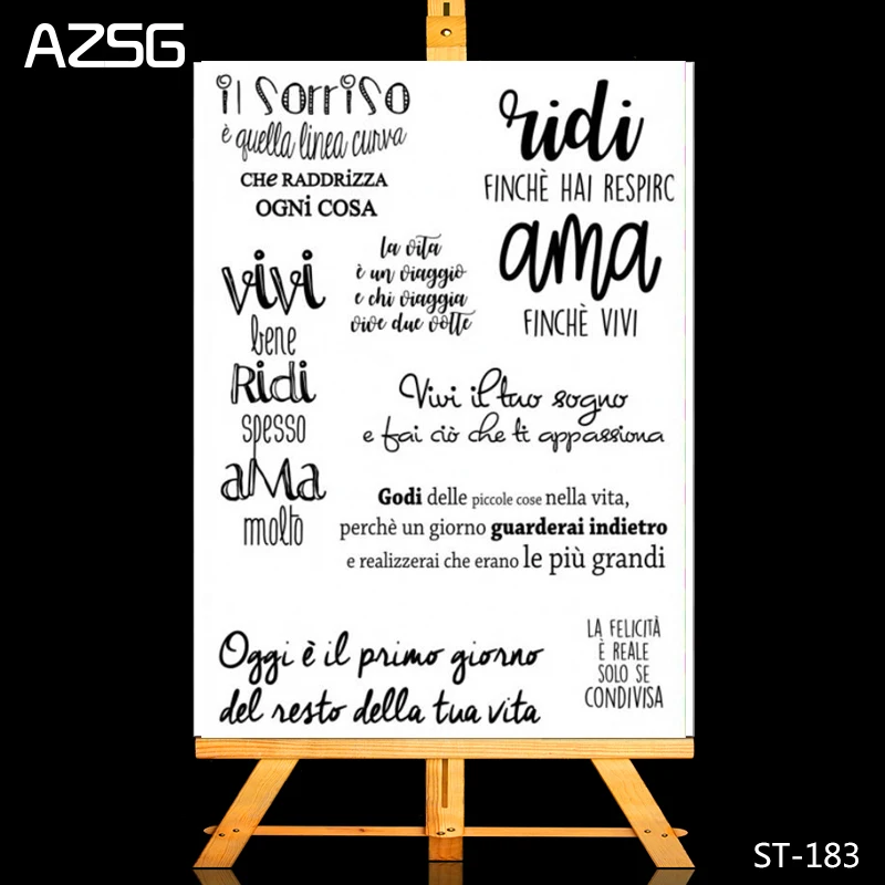 AZSG Italian "Alive" Transparent Clear Stamps For DIY Scrapbooking Decorative Card making Craft Fun Decoration Supplies 11x16cm
AZSG Italian "Alive" Transparent Clear Stamps For DIY Scrapbooking Decorative Card making Craft Fun Decoration Supplies 11x16cm