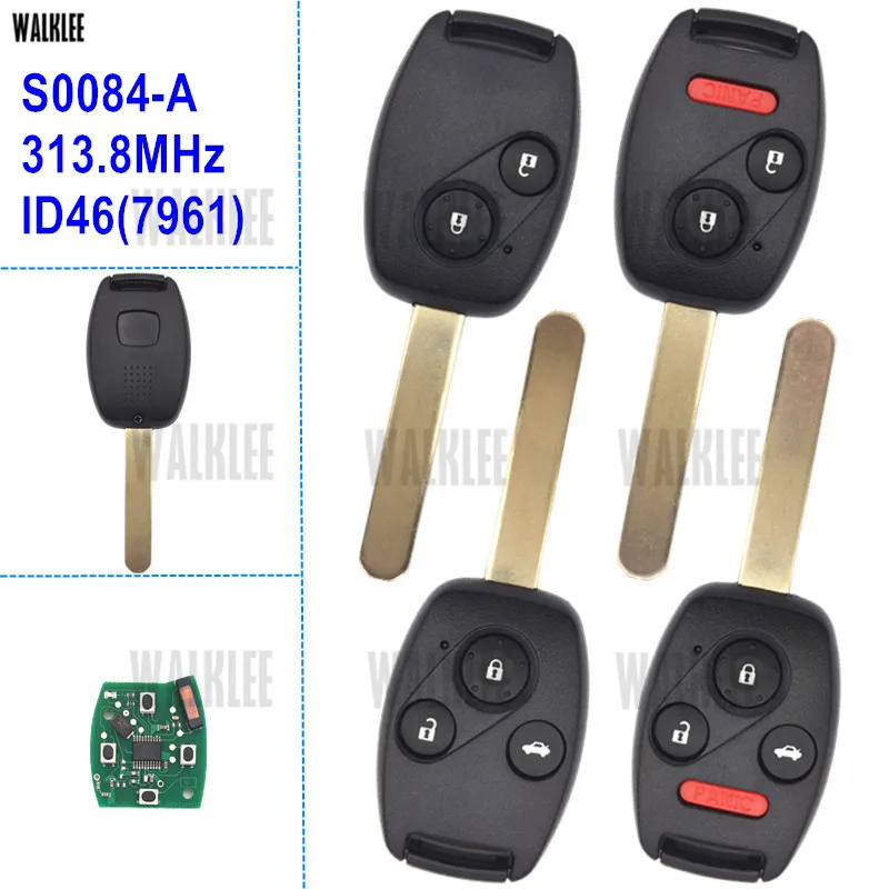 WALKLEE 313.8MHz Remote Key Suit for Honda ACCORD CIVIC STREAM S0084-A 1-AB/1-AD/1-AK with ID46 (7961) FCC ID N5F-S0084A
WALKLEE 313.8MHz Remote Key Suit for Honda ACCORD CIVIC STREAM S0084-A 1-AB/1-AD/1-AK with ID46 (7961) FCC ID N5F-S0084A