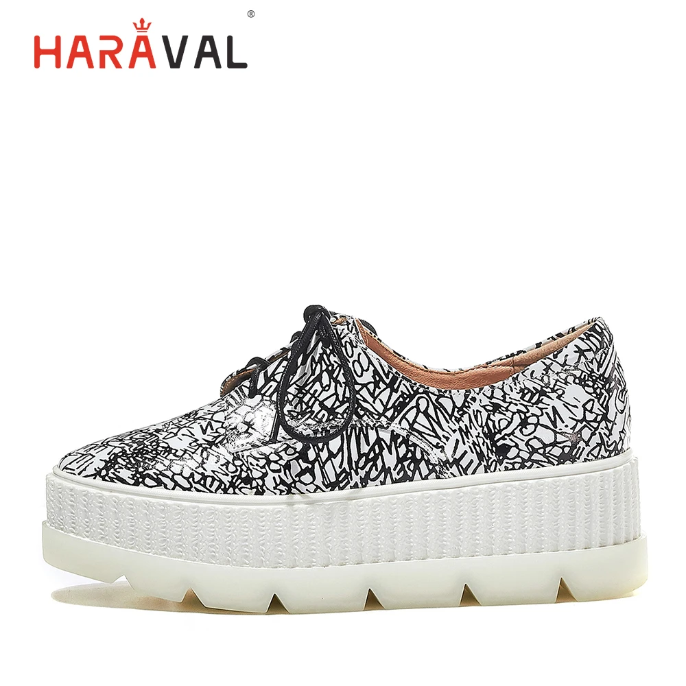 HARAVAL 2019 autumn new leather women shoes personality graffiti casual shoes cross lace-up Single shoes thick-soled shoes N101
HARAVAL 2019 autumn new leather women shoes personality graffiti casual shoes cross lace-up Single shoes thick-soled shoes N101