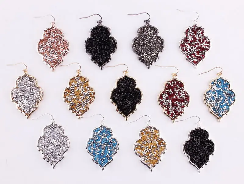 ZWPON 2020 марокканские серьги с кристаллами из смолы в виде черного сердца для