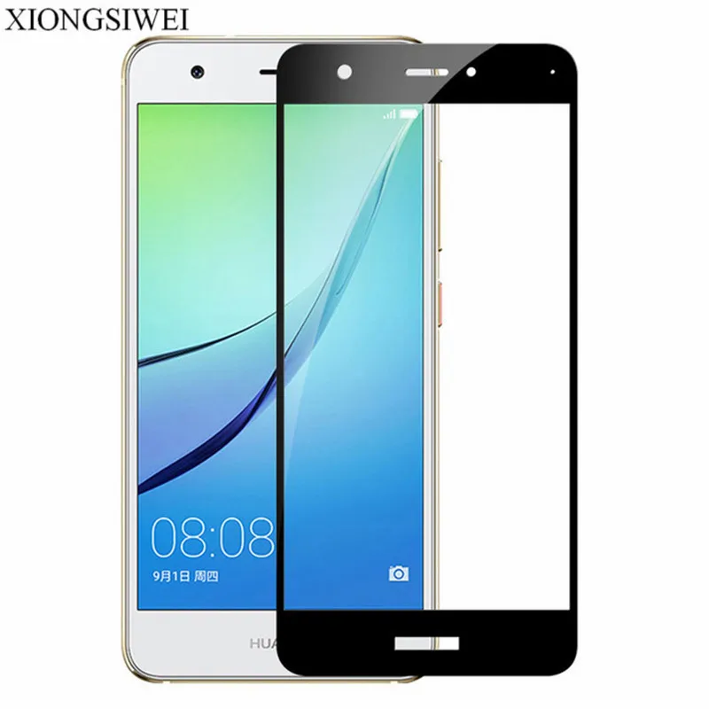 Закаленное стекло для Huawei Nova защита экрана полное покрытие искусственная кожа