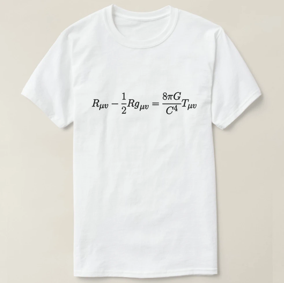 2019 Printed Men T Shirt Cotton Short Sleeve Einstein Field Equation Physics Mathematical T-Shirt Women tshirt
2019 Printed Men T Shirt Cotton Short Sleeve Einstein Field Equation Physics Mathematical T-Shirt Women tshirt