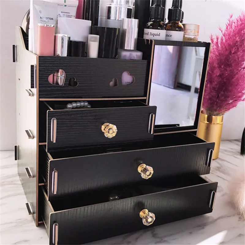 1PCs Large Capacity Wooden Cosmetics Organizer Makeup Storage Box With Mirror Desktop Organizer Sundries Case Lipstick Boxes
1PCs Large Capacity Wooden Cosmetics Organizer Makeup Storage Box With Mirror Desktop Organizer Sundries Case Lipstick Boxes