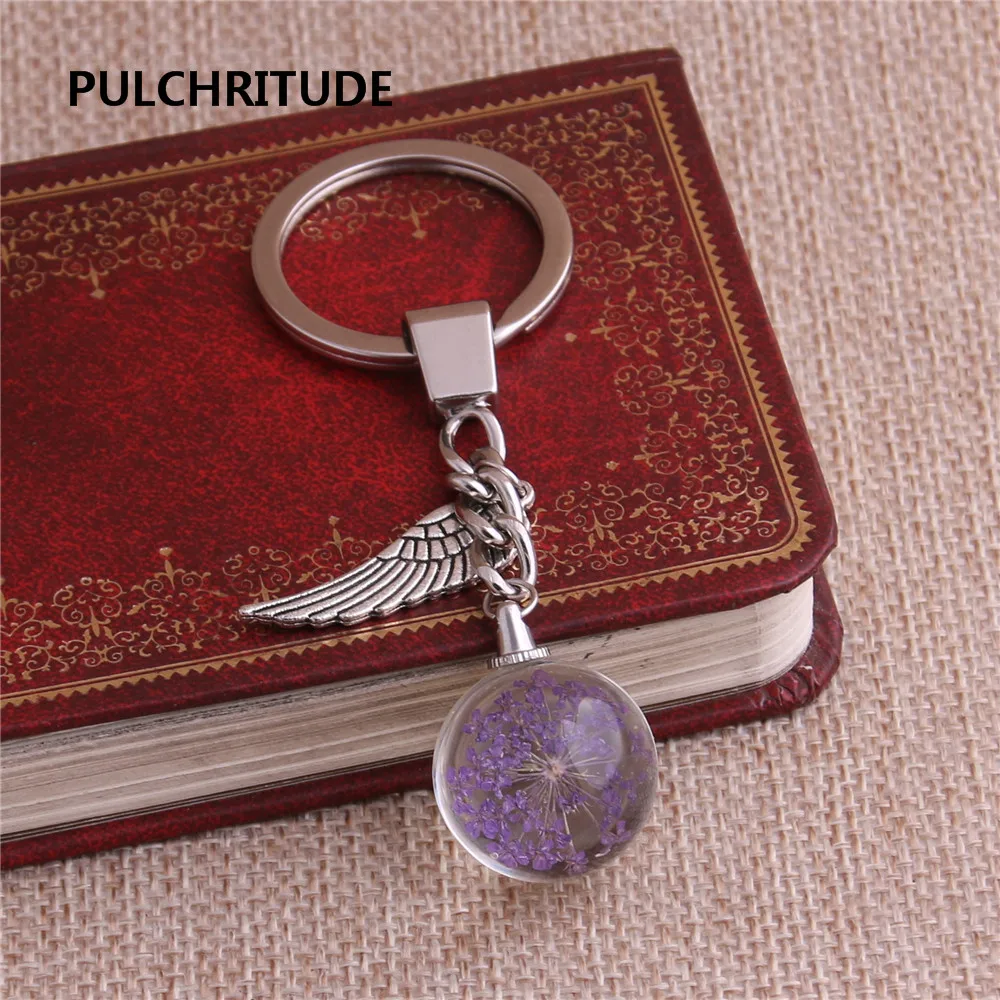 PULCHRITUDE 2 pcs/lot Metal KeyChain Crystal Glass Ball Dried Flower Pendant Wing Feather Charm Key Ring Jewelry Diy C0504
PULCHRITUDE 2 pcs/lot Metal KeyChain Crystal Glass Ball Dried Flower Pendant Wing Feather Charm Key Ring Jewelry Diy C0504