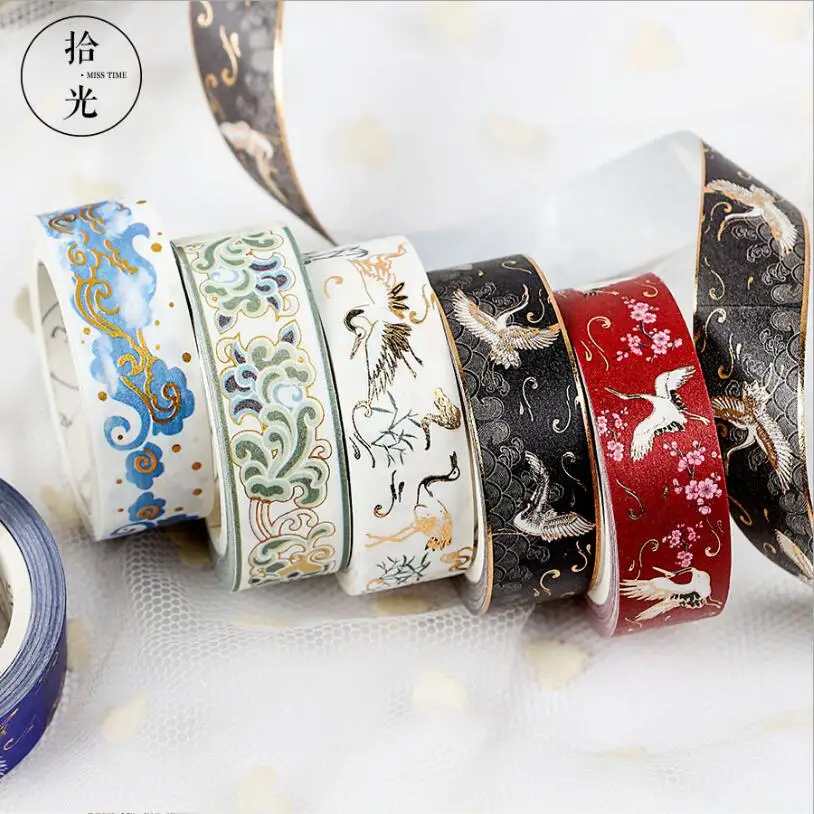 Retro Chinese Divine Gold Pattern Crane Gilding Washi Tape DIY Scrapbooking Sticker Label Masking Tape School Office Supply
Retro Chinese Divine Gold Pattern Crane Gilding Washi Tape DIY Scrapbooking Sticker Label Masking Tape School Office Supply