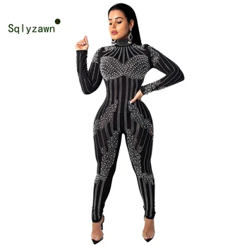 Night Club Sparkly Diamond Sheer Turtleneck Bodysuit Long Sleeve See-Through Clubwear Party Bodycon Overall Pearl Mesh Jumpsuit
Night Club Sparkly Diamond Sheer Turtleneck Bodysuit Long Sleeve See-Through Clubwear Party Bodycon Overall Pearl Mesh Jumpsuit