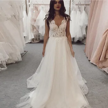 LORIE Beach Wedding Dress 2021 Lace Appliques Long Princess Lace Bridal Dress V Neck Wedding Gown
LORIE Beach Wedding Dress 2021 Lace Appliques Long Princess Lace Bridal Dress V Neck Wedding Gown