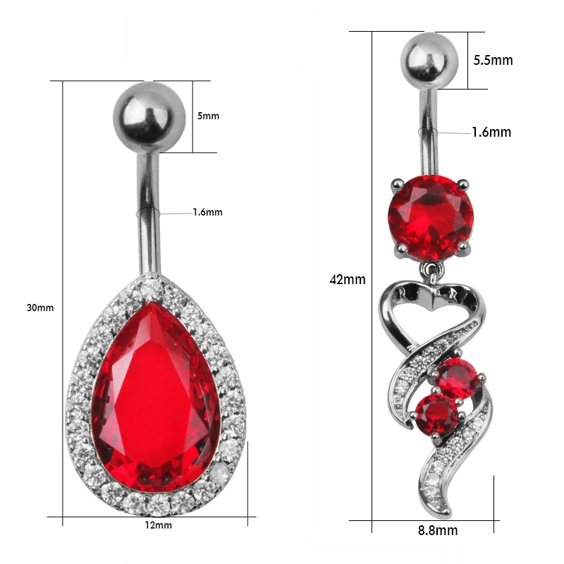 New Brand Zircon Style Red Crystal Body Jewelry Belly Button Ring Body Piercing Navel Piercing Body Jewelry Pircing
New Brand Zircon Style Red Crystal Body Jewelry Belly Button Ring Body Piercing Navel Piercing Body Jewelry Pircing