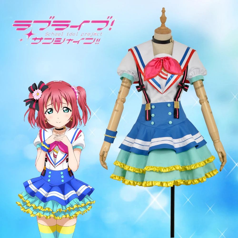 LoveLive!SunShine!! Aqours Jumping Heart Kurosawa Ruby Stage Girls Dress Outfit Cosplay Costume Hairpin Cosplay Wig Pigtail
LoveLive!SunShine!! Aqours Jumping Heart Kurosawa Ruby Stage Girls Dress Outfit Cosplay Costume Hairpin Cosplay Wig Pigtail