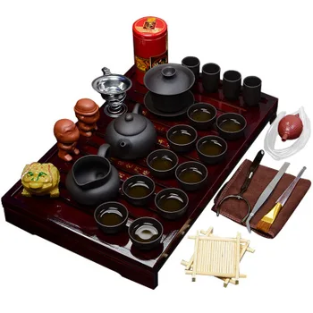 Household Tea Set Teapot Teacup Gaiwan Of Solid Wood Tea Tray Ceramic Kung Fu Purple Sand Ice Crack Kiln Glass Teaset
Household Tea Set Teapot Teacup Gaiwan Of Solid Wood Tea Tray Ceramic Kung Fu Purple Sand Ice Crack Kiln Glass Teaset