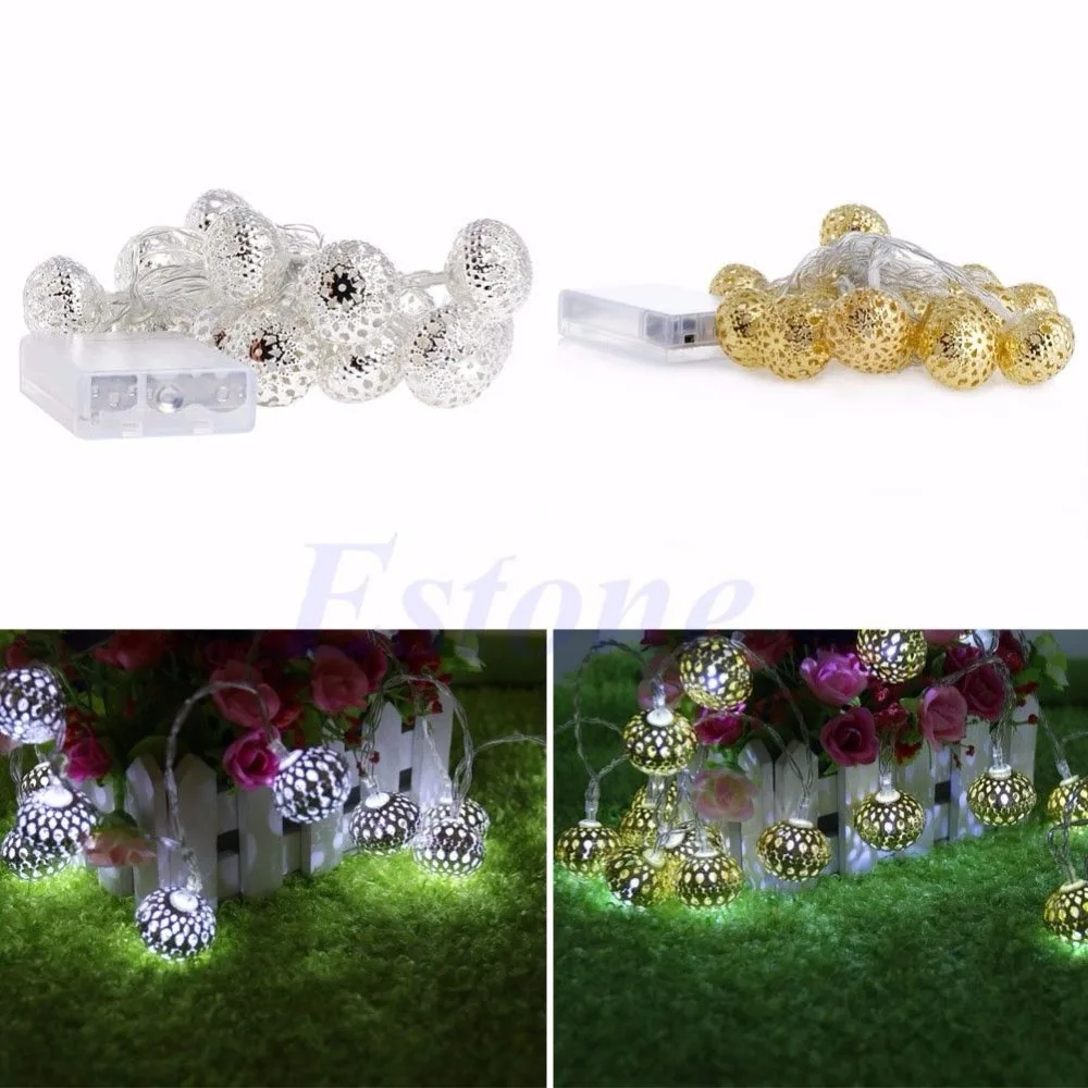 YAM Elegant and Romantic Moroccan Romantic 20LED Gold Metal Ball String Fairy Light Lamp Xmas Decoration
YAM Elegant and Romantic Moroccan Romantic 20LED Gold Metal Ball String Fairy Light Lamp Xmas Decoration