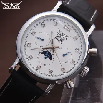 JARAGAR Popular Brand Men Automatic Mechanical Watch Men'S Casual Moon Phase Calendar Watches 24H Auto Date Rhinestone Clock
JARAGAR Popular Brand Men Automatic Mechanical Watch Men'S Casual Moon Phase Calendar Watches 24H Auto Date Rhinestone Clock