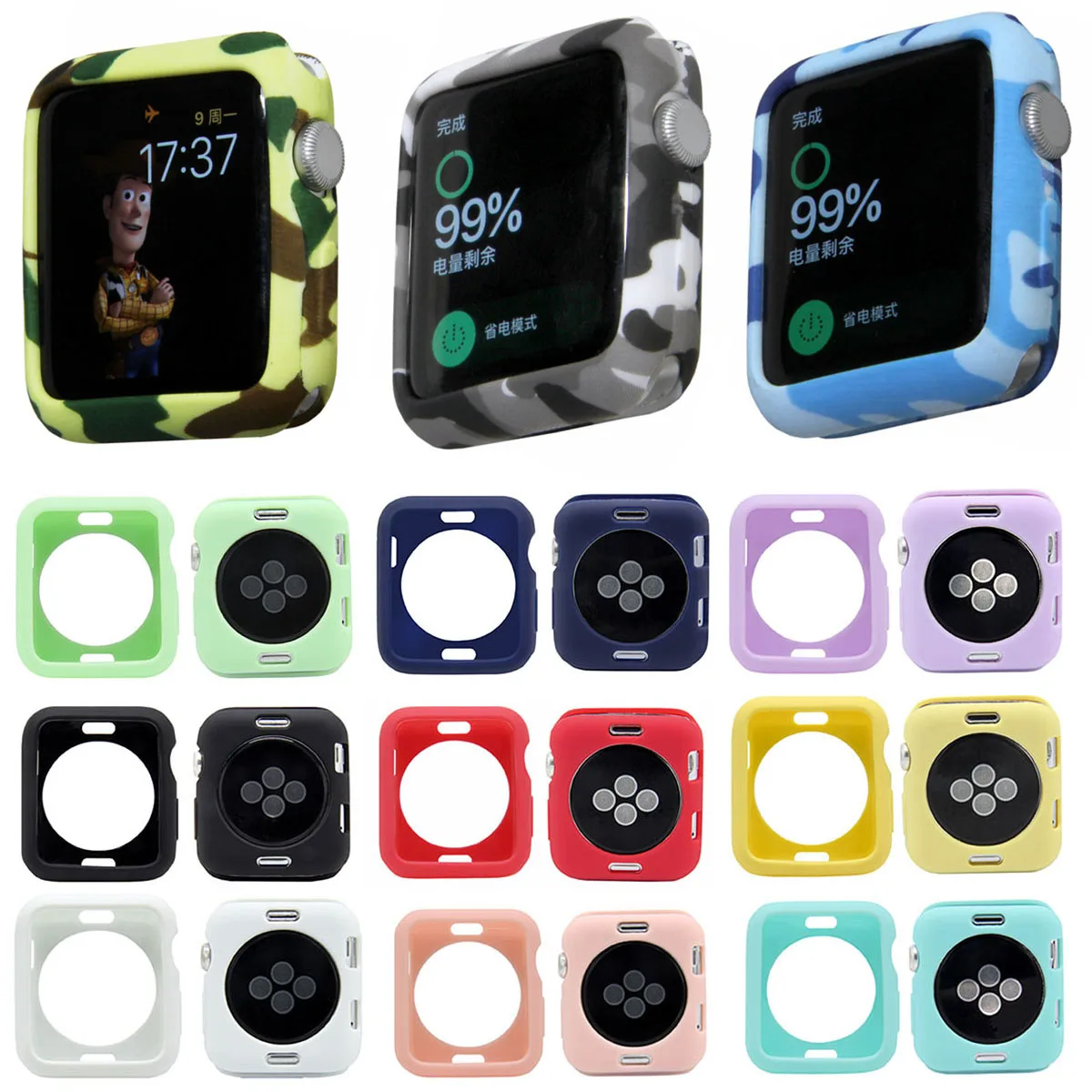 Новинка 2018 года сопротивление мягкий силиконовый чехол для Apple Watch iWatch серии 1 2 3 с