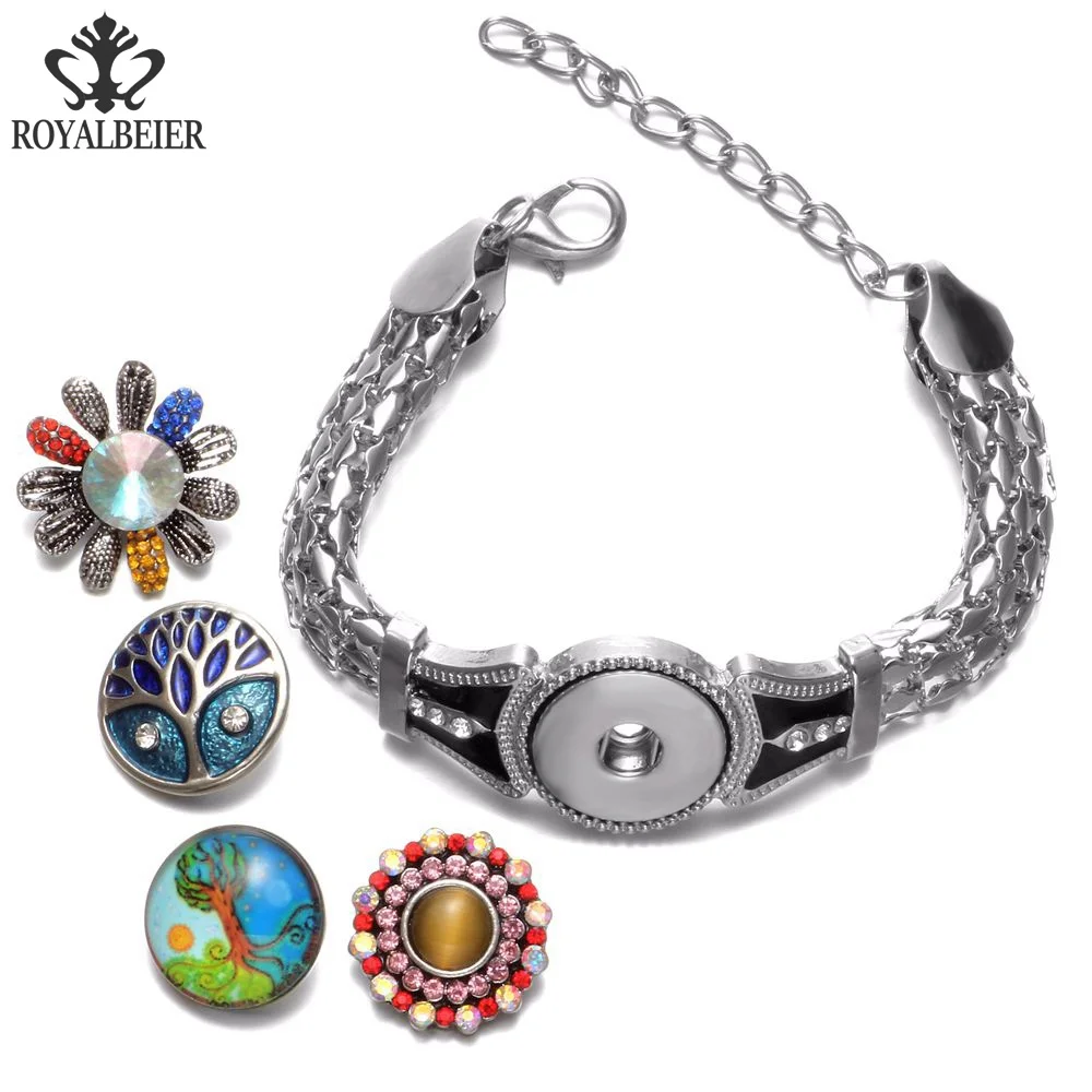 RoyalBeier 5pcs Snake Chain Rhinestone Snap Bracelet 20mm Fit 18mm Snap Button Charms 20mm Snap Bracelet Snap Jewelry SZ0481
RoyalBeier 5pcs Snake Chain Rhinestone Snap Bracelet 20mm Fit 18mm Snap Button Charms 20mm Snap Bracelet Snap Jewelry SZ0481