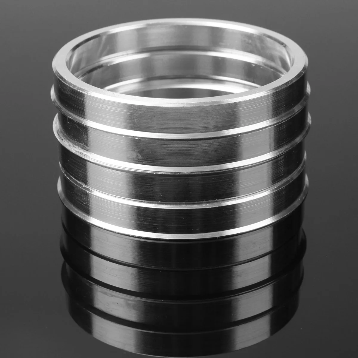 Image 4 Pcs Silver Universal Aluminum Hub Centric Ring Wheel Spacer Set 73.1mm O D 64.1mm I D