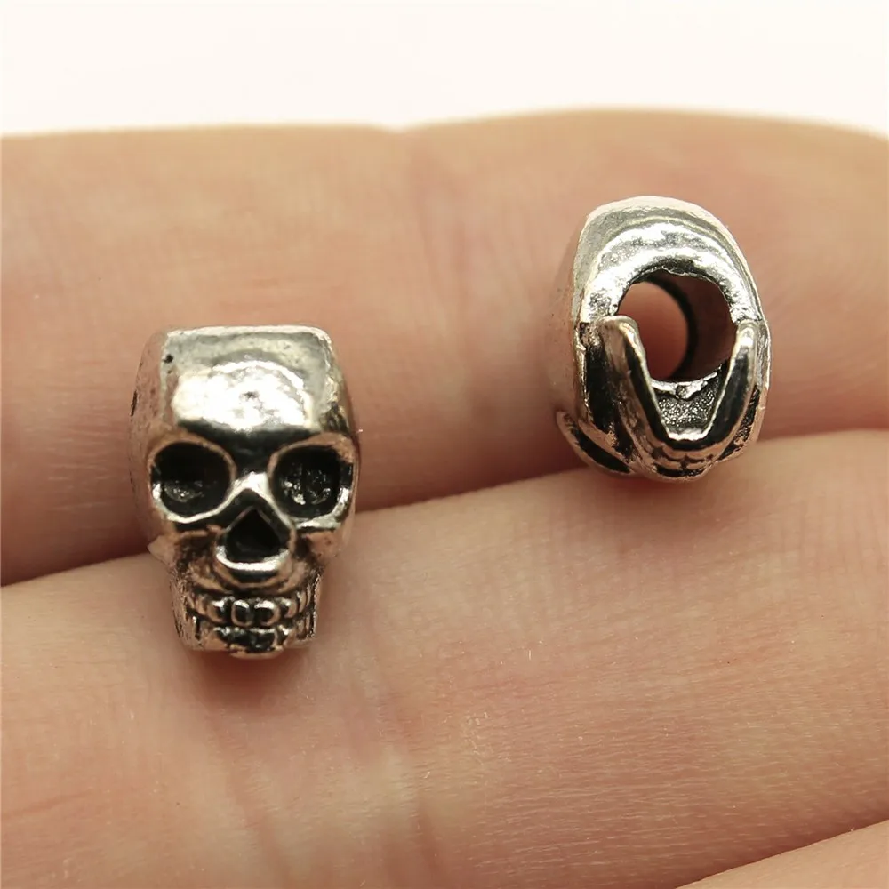 Skull Big Hole Beads For Diy Jewelry Making Jewelry Finding 10pcs Antique Silver Plated 0.5x0.4 inch (12x11mm)
Skull Big Hole Beads For Diy Jewelry Making Jewelry Finding 10pcs Antique Silver Plated 0.5x0.4 inch (12x11mm)