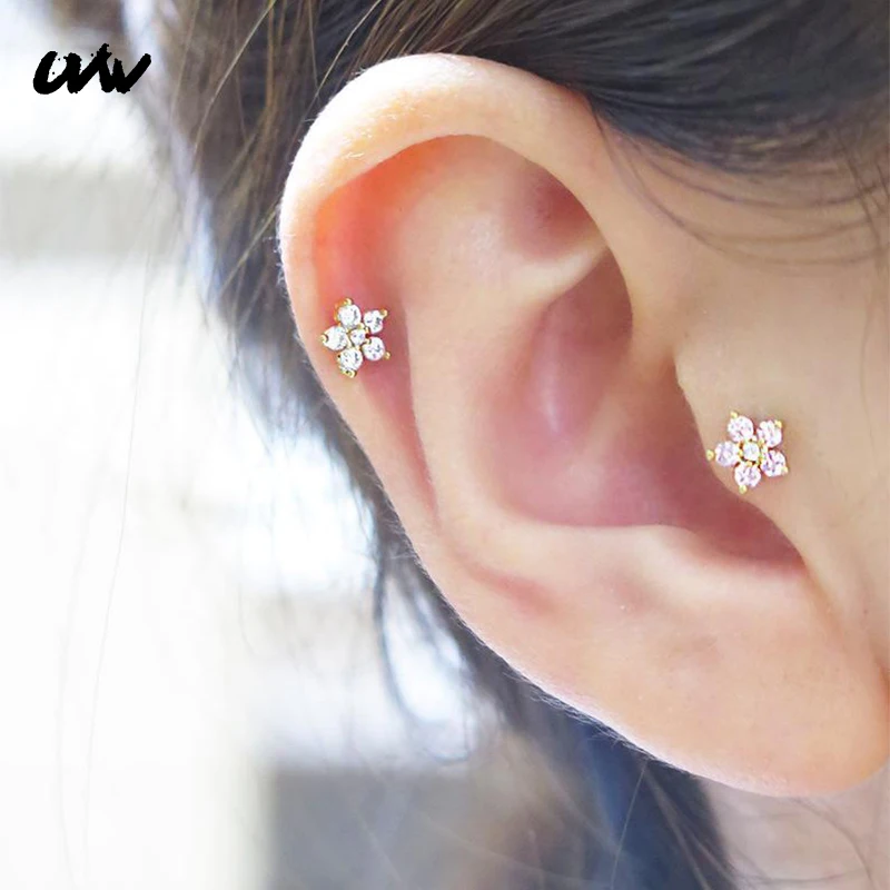 UVW150 2pc Lovely Tiny Stainless Steel Crystal Flower Design Stud Earrings Helix Piercing Body Jewelry Boho Women Accessories
UVW150 2pc Lovely Tiny Stainless Steel Crystal Flower Design Stud Earrings Helix Piercing Body Jewelry Boho Women Accessories