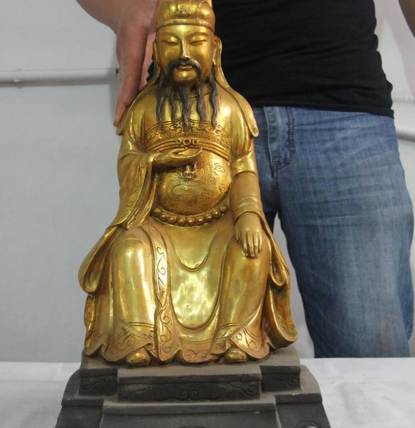 20 Chinese Bronze Copper Gild Seat Minister WenGuan Civil Official Art Sculpture
20 Chinese Bronze Copper Gild Seat Minister WenGuan Civil Official Art Sculpture