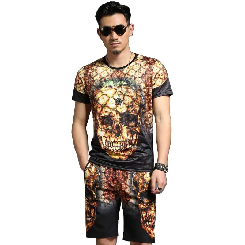 Fashion Summer Short Sets 2PCS Skulls Printed T-shirt with Shorts Tracksuit for Men Casual T shirt Short Sleeve Tshirt Suits
Fashion Summer Short Sets 2PCS Skulls Printed T-shirt with Shorts Tracksuit for Men Casual T shirt Short Sleeve Tshirt Suits