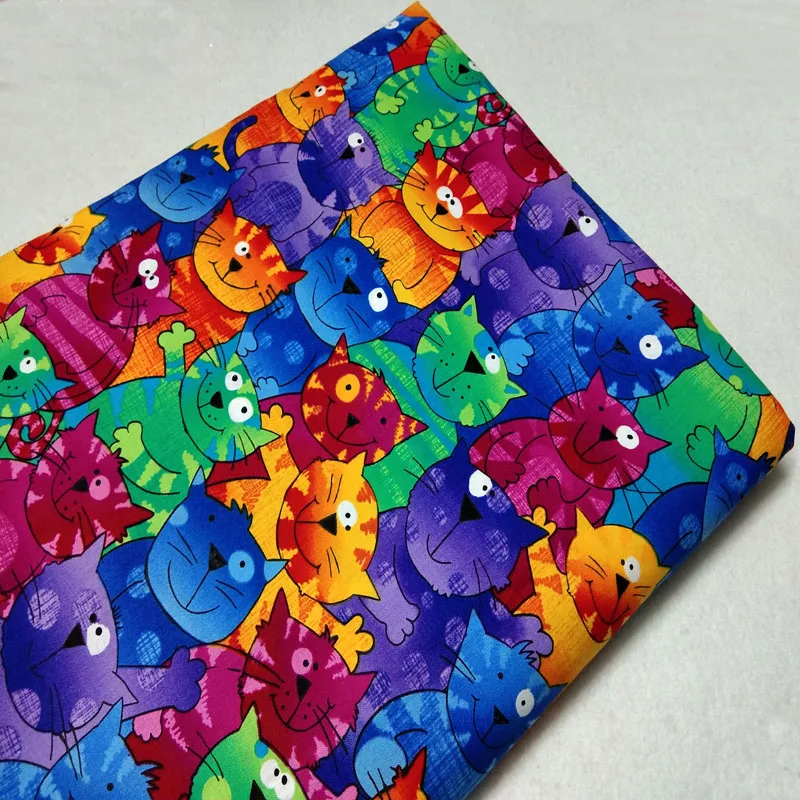 Cute Colorful Cartoon Cat Printed Cotton Fabric 50x110cm For DIY Sewing Cloth Bag Party Home Decoration
Cute Colorful Cartoon Cat Printed Cotton Fabric 50x110cm For DIY Sewing Cloth Bag Party Home Decoration