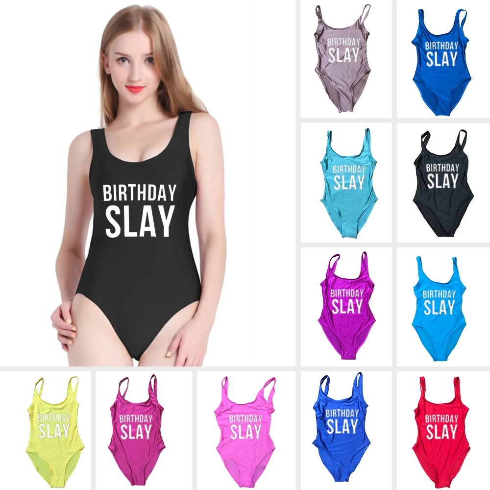 BIRTHDAY Swimsuit One-Piece Thong Bodysuits Women Swimming Suit Letter Print Open Low Back Monokini 2019 Birthday Slay Swimwear
BIRTHDAY Swimsuit One-Piece Thong Bodysuits Women Swimming Suit Letter Print Open Low Back Monokini 2019 Birthday Slay Swimwear
