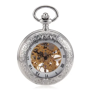 Luxury Silver Tone See Though Case Roman Number White Dial Hand Wind Mens Mechanical Pocket Watch w/Chain relogio de bolso
Luxury Silver Tone See Though Case Roman Number White Dial Hand Wind Mens Mechanical Pocket Watch w/Chain relogio de bolso