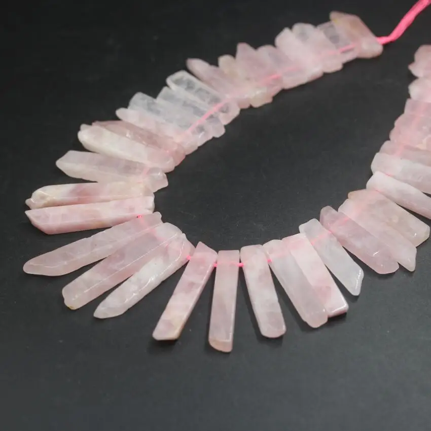 15.5"strand Top Drilled Slice Natural Rose Quartzs Stick Loose Beads,Raw Pink Crystal Slab Point Pendant Necklace Jewelry Making
15.5"strand Top Drilled Slice Natural Rose Quartzs Stick Loose Beads,Raw Pink Crystal Slab Point Pendant Necklace Jewelry Making