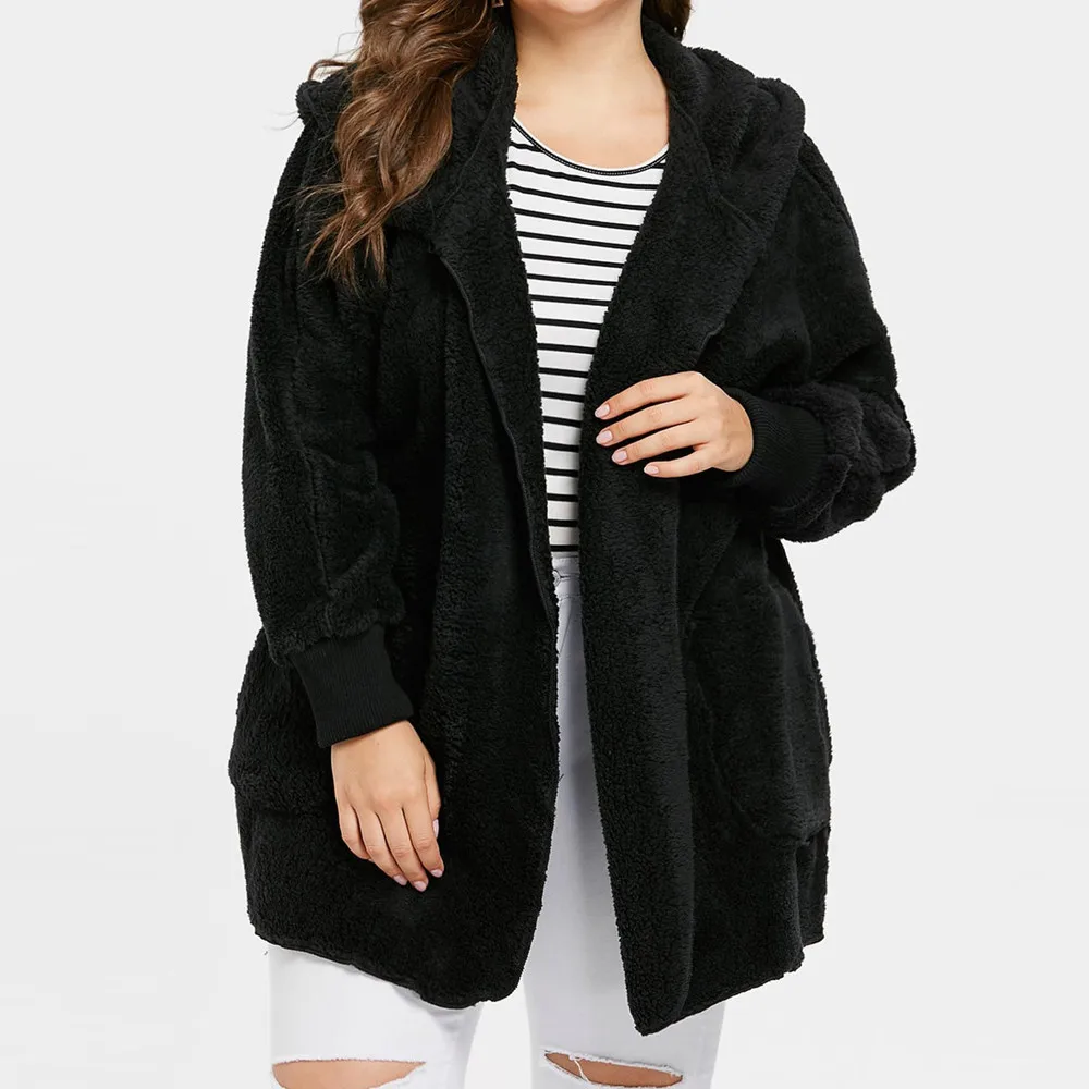 Women Fashion Lady Plus Size Solid Casual Long Sleeve Warm Coat Out Wear 2018 Female Black overcoat
Women Fashion Lady Plus Size Solid Casual Long Sleeve Warm Coat Out Wear 2018 Female Black overcoat