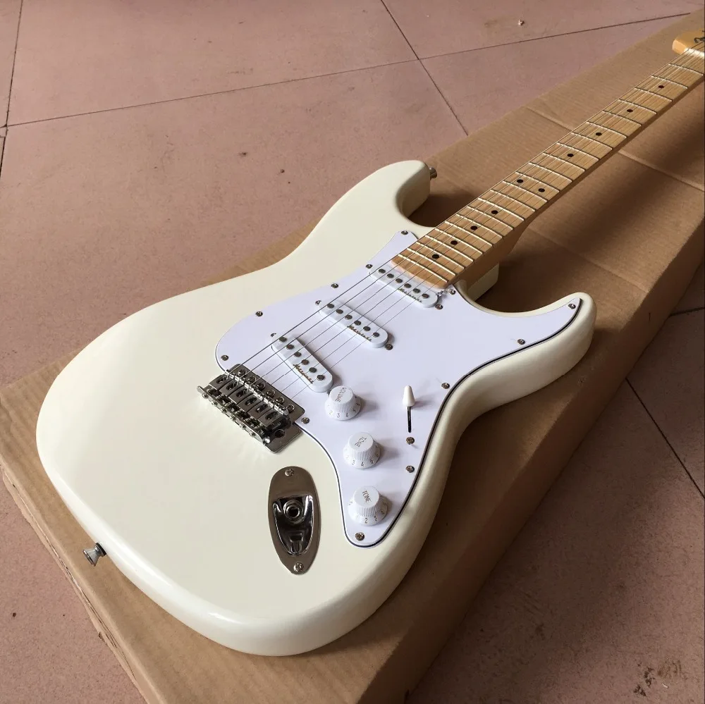 New cream color electric guitar,handwork 6 Strings Maple fingerboard with white pickguard guitarra,real photos
New cream color electric guitar,handwork 6 Strings Maple fingerboard with white pickguard guitarra,real photos