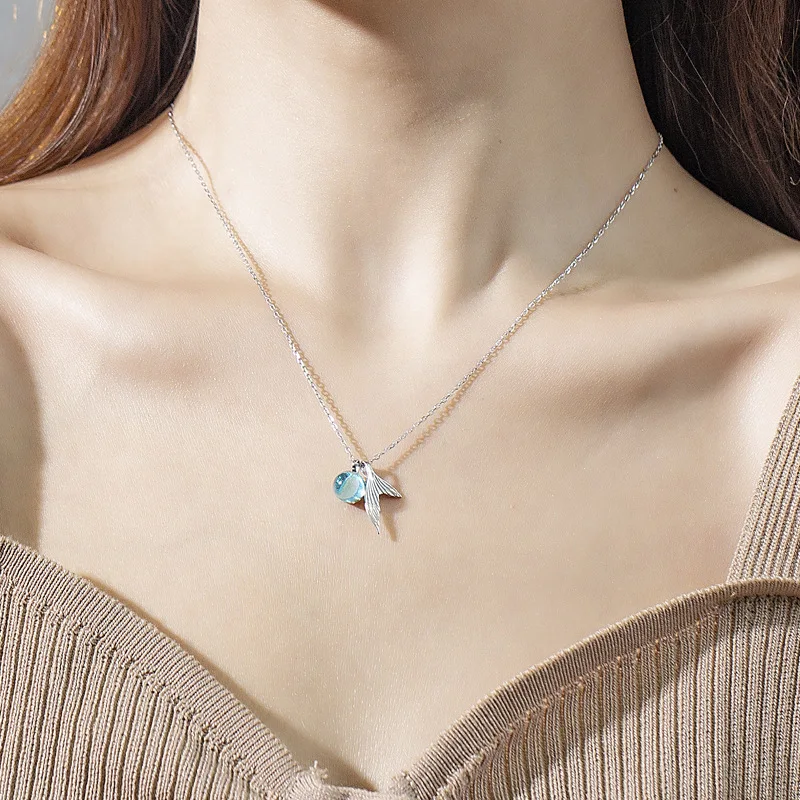 2019 Trendy Charm 925 Sterling Silver Mermaid Tail Necklaces For Women Simple Long Statement Necklaces Girls Party Gift Colar
2019 Trendy Charm 925 Sterling Silver Mermaid Tail Necklaces For Women Simple Long Statement Necklaces Girls Party Gift Colar