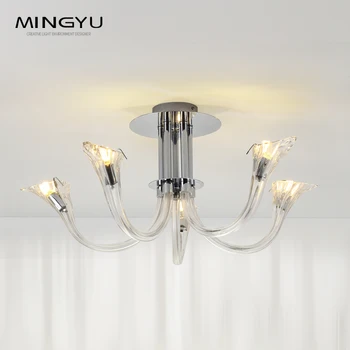 Clear Glass Crystal Chandelier Modern LED Flower Chandelier Lamps for Living Room Dining Room Bedroom
Clear Glass Crystal Chandelier Modern LED Flower Chandelier Lamps for Living Room Dining Room Bedroom