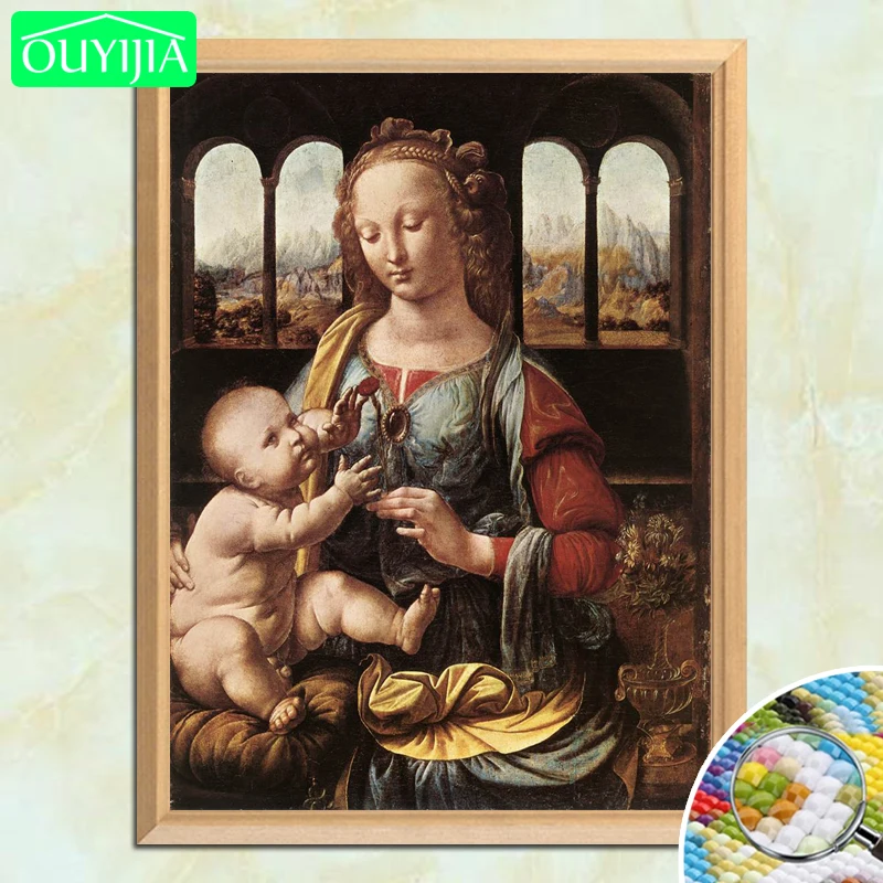 Da Vinci Famous Painting "Madonna with carnation" 5D DIY Diamond Painting Full Square Diamond Embroidery Rhinestones Picture
Da Vinci Famous Painting "Madonna with carnation" 5D DIY Diamond Painting Full Square Diamond Embroidery Rhinestones Picture