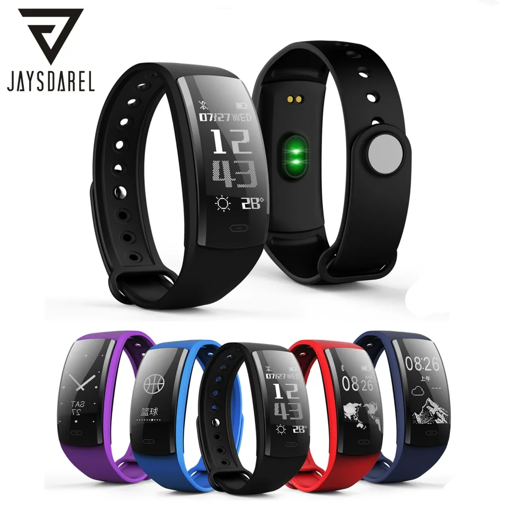 

JAYSDAREL QS90 Blood Pressure Heart Rate Monitor Smart Watch OLED IP67 Waterproof Fitness Tracker Bracelet for Android iOS