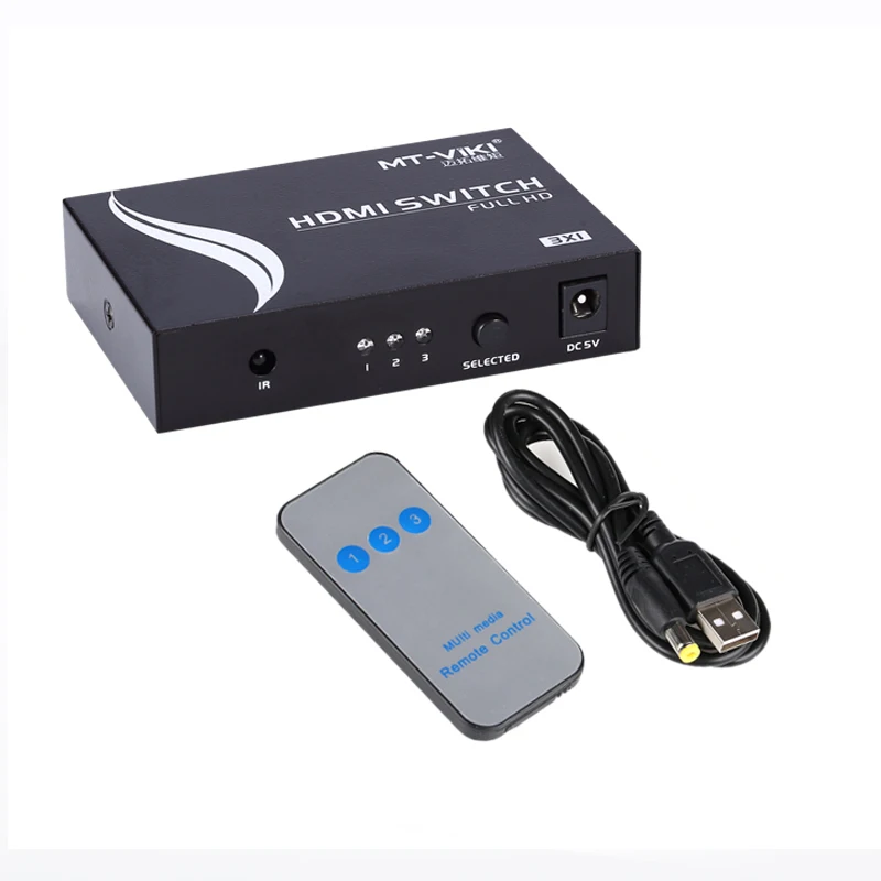 3 Port HDMI Switch IR 3D 1.4b switcher HD DVD 1920*1440 switcher with remote control MT-SW301-MH
3 Port HDMI Switch IR 3D 1.4b switcher HD DVD 1920*1440 switcher with remote control MT-SW301-MH