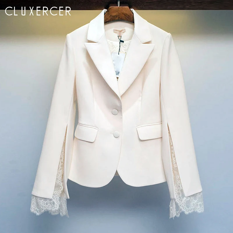 Spring Blazer Women Korean Style Lace Stitching Notched Collar Female Jacket Elegant Slit Long Sleeve Women Blazers And Jackets
Spring Blazer Women Korean Style Lace Stitching Notched Collar Female Jacket Elegant Slit Long Sleeve Women Blazers And Jackets