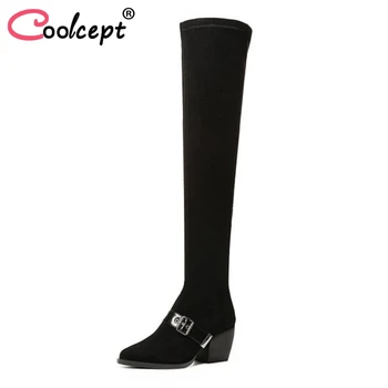 CoolCept Women Thigh High Boots Thick Heels Winter Shoes Woman Zipper Buckle Sexy Pointed Toe High Heel Boots Size 34-39
CoolCept Women Thigh High Boots Thick Heels Winter Shoes Woman Zipper Buckle Sexy Pointed Toe High Heel Boots Size 34-39