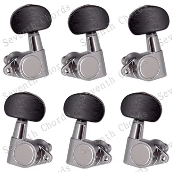 A Set of Chrome Sealed Gear Tuning Pegs Machine Heads Tuners for acoustic electrict Guitar parts With Black oval Wood Buttons
A Set of Chrome Sealed Gear Tuning Pegs Machine Heads Tuners for acoustic electrict Guitar parts With Black oval Wood Buttons