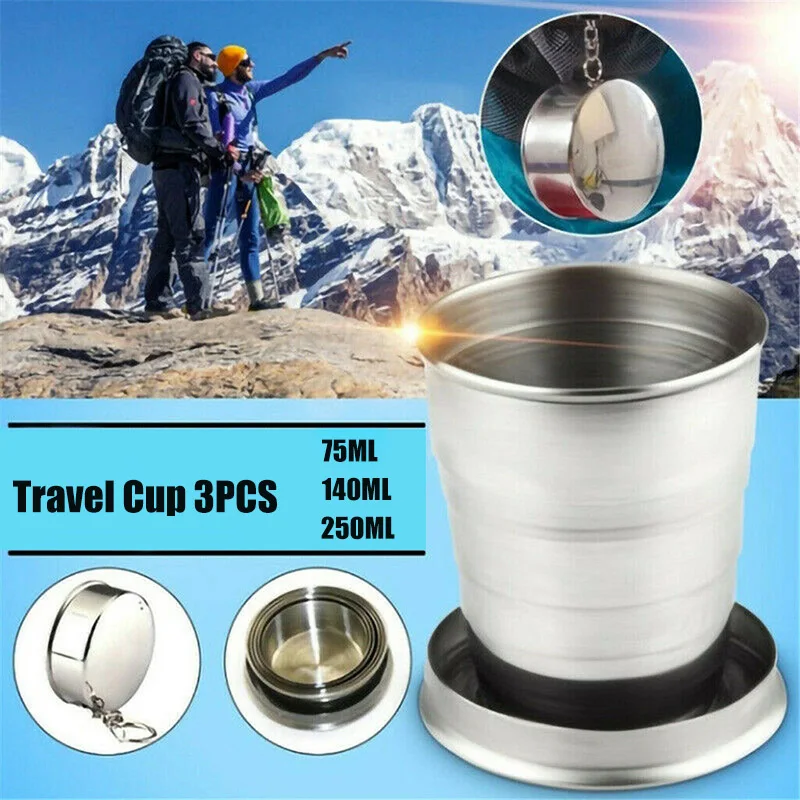 HOT 1 Set Stainless Steel Collapsible Cup with Protective Cap Portable for Outdoor Travel Camping HV99
HOT 1 Set Stainless Steel Collapsible Cup with Protective Cap Portable for Outdoor Travel Camping HV99