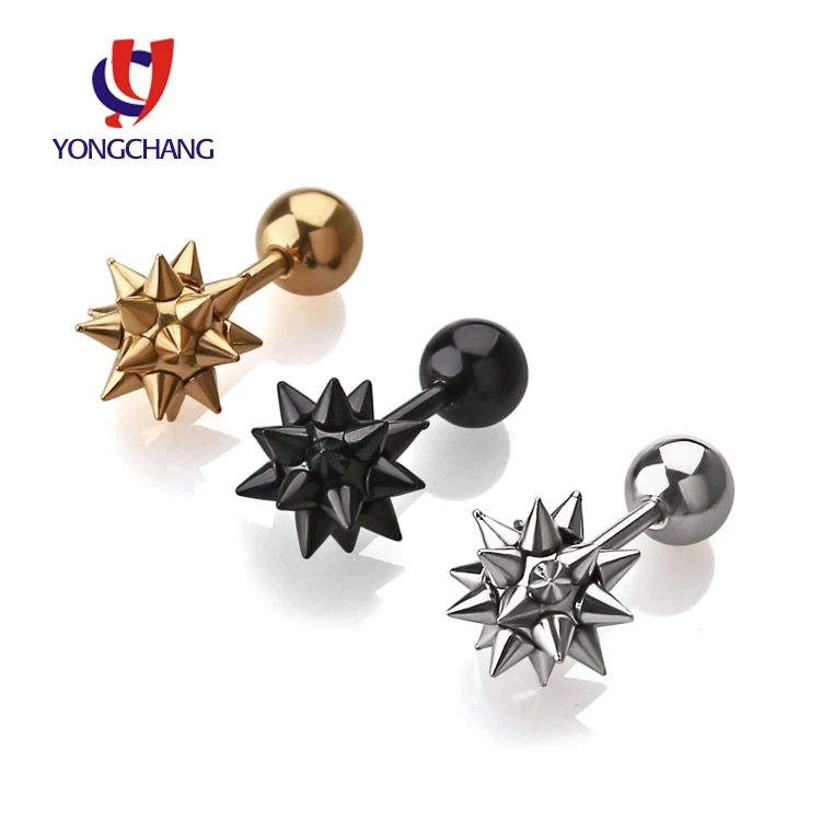 Stud earrings spike ear stud black gold silver ear piercing jewelry for man woman free shipping 1 pair
Stud earrings spike ear stud black gold silver ear piercing jewelry for man woman free shipping 1 pair