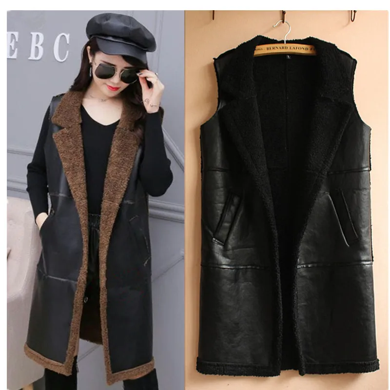 2018 New Vest Women In Autumn and Winter Long PU Europe and The United States Wind Lamb Folder Fashion Wild Sleeveless Jacket B
2018 New Vest Women In Autumn and Winter Long PU Europe and The United States Wind Lamb Folder Fashion Wild Sleeveless Jacket B