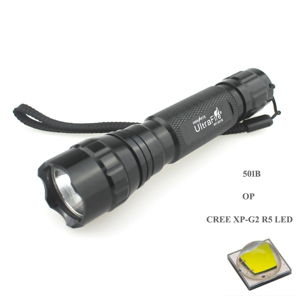 

U-F WF-501B CREE XP-G2 R5 5-Mode 320lm OP Cool White Light LED Flashlight (1x18650)