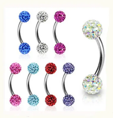 MODRSA 2pcs/lot Curved Rod Eyebrow Ring Crystal Ball Eyebrow Helix Piercing Jewelry Stainless Steel Women Body Pircing Jewelry
MODRSA 2pcs/lot Curved Rod Eyebrow Ring Crystal Ball Eyebrow Helix Piercing Jewelry Stainless Steel Women Body Pircing Jewelry