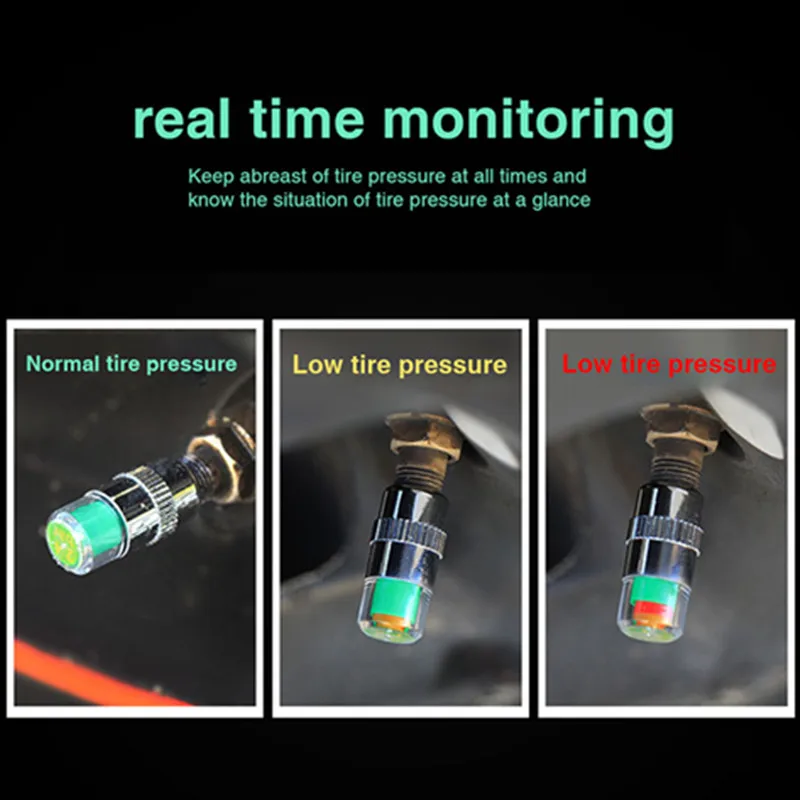 4pcs/Set 2.4 Bar Car Tire Pressure Guage Cap Sensor Indicator Alert Monitoring Tool Alert Air Tyre Monitor Vehicle Valve Warning
4pcs/Set 2.4 Bar Car Tire Pressure Guage Cap Sensor Indicator Alert Monitoring Tool Alert Air Tyre Monitor Vehicle Valve Warning