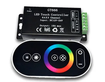 RF Wireless Touch RGB Led controller with remote 18MODES controlable DC12-24V for RGB LED Strips
RF Wireless Touch RGB Led controller with remote 18MODES controlable DC12-24V for RGB LED Strips
