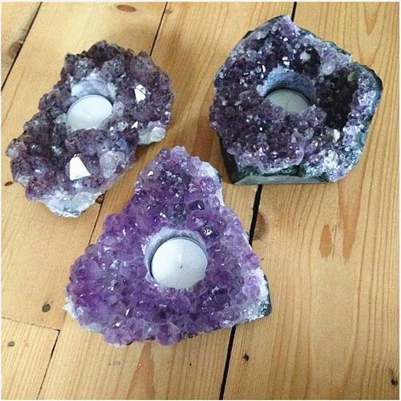 Natural Rough AMETHYST CRYSTAL CLUSTER TEA LIGHT CANDLE HOLDER GEODE Purple Quartz candlestick HEALING NEW AGE PAGAN
Natural Rough AMETHYST CRYSTAL CLUSTER TEA LIGHT CANDLE HOLDER GEODE Purple Quartz candlestick HEALING NEW AGE PAGAN