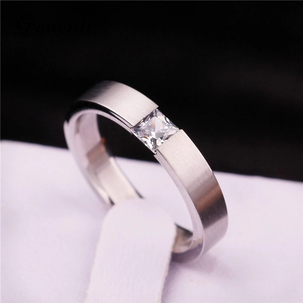 2 pcs New Women 4mm Stainless Steel Solid Zircon Ring Engagement Wedding Charm Rings Fashion Jewelry Silver rings
2 pcs New Women 4mm Stainless Steel Solid Zircon Ring Engagement Wedding Charm Rings Fashion Jewelry Silver rings
