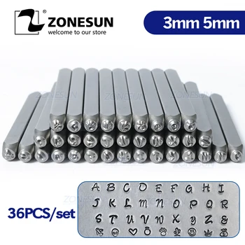 ZONESUN 36PCS Jewelry Metal Stamps Alphabet Set A-Z Heart Symbol Leather Punch Die Case Craft Stamping Tools Steel Metal Tool
ZONESUN 36PCS Jewelry Metal Stamps Alphabet Set A-Z Heart Symbol Leather Punch Die Case Craft Stamping Tools Steel Metal Tool