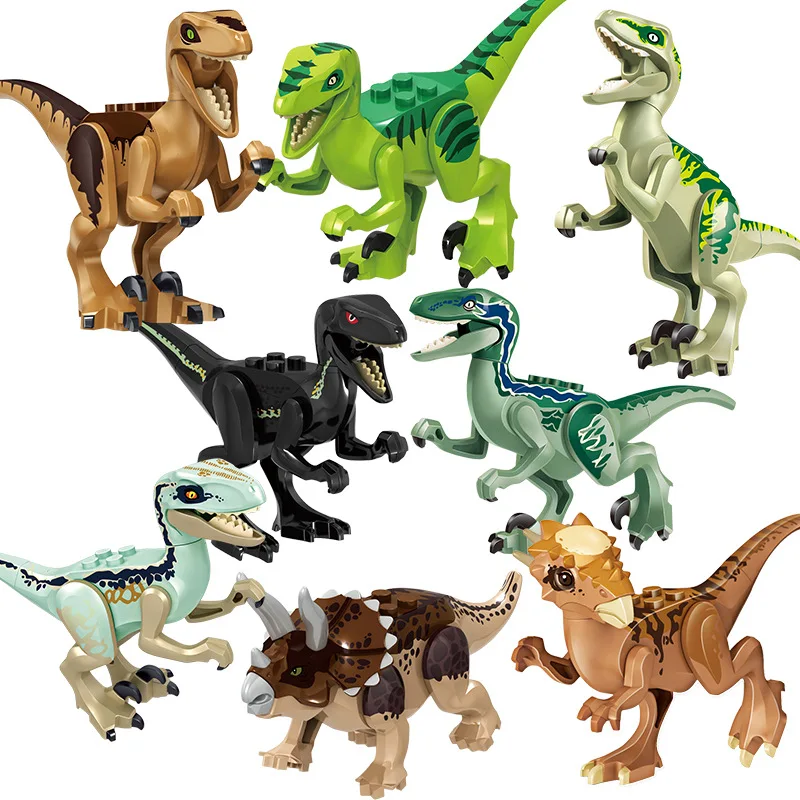 8pcs Legoings Jurassic Dinosaurs Figures Model Building Kit Dinosaur Triceratop T-Rex Raptor Building Blocks Kids Toys juguetes
8pcs Legoings Jurassic Dinosaurs Figures Model Building Kit Dinosaur Triceratop T-Rex Raptor Building Blocks Kids Toys juguetes